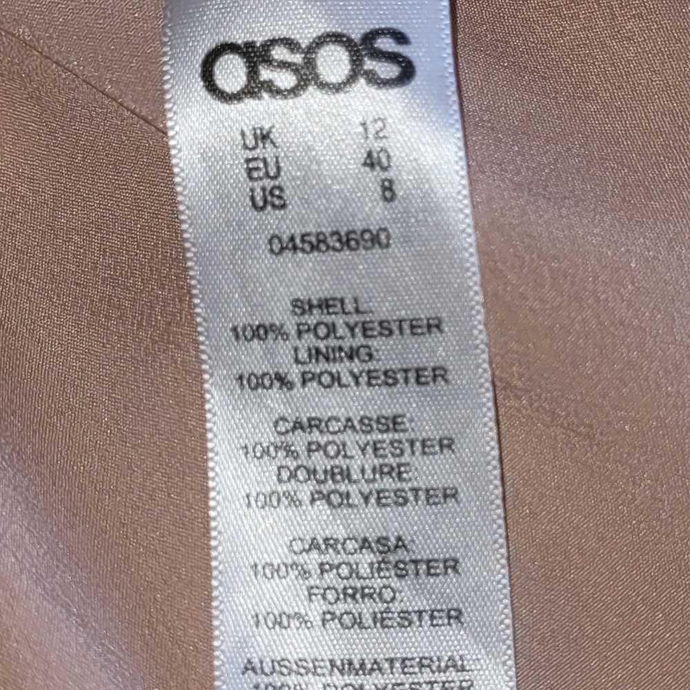 ASOS V-Neckline Peach Maxi Pleaded Cami Maxi Dress Size 8 - Picture 7 of 11